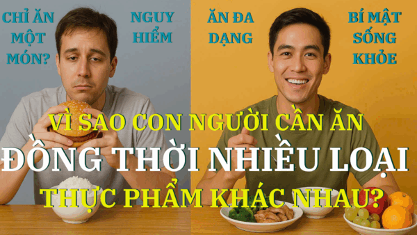 VÌ SAO CON NGƯỜI CẦN ĂN ĐỒNG THỜI NHIỀU LOẠI THỰC PHẨM KHÁC NHAU?